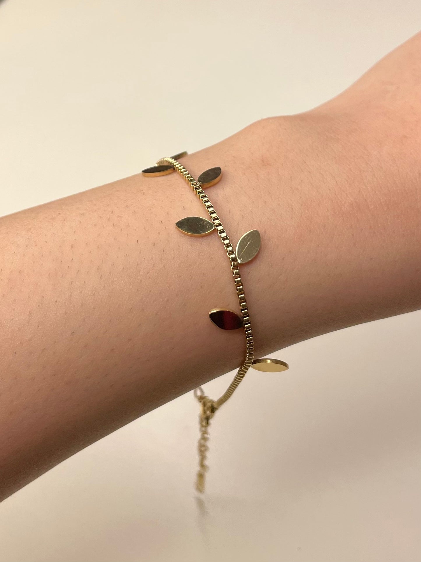 Gold leaf bracelet
