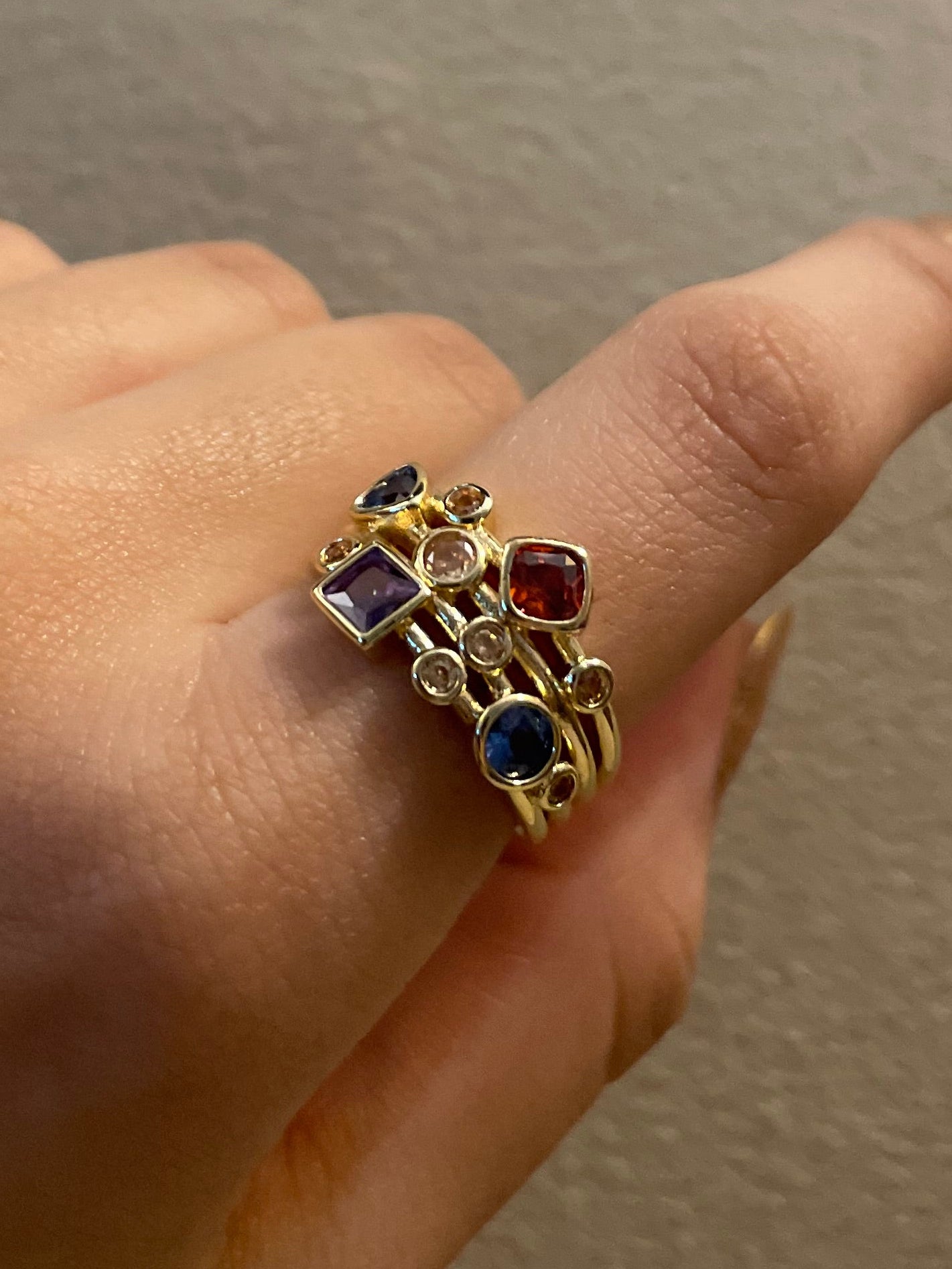Gemstone Symphony Ring