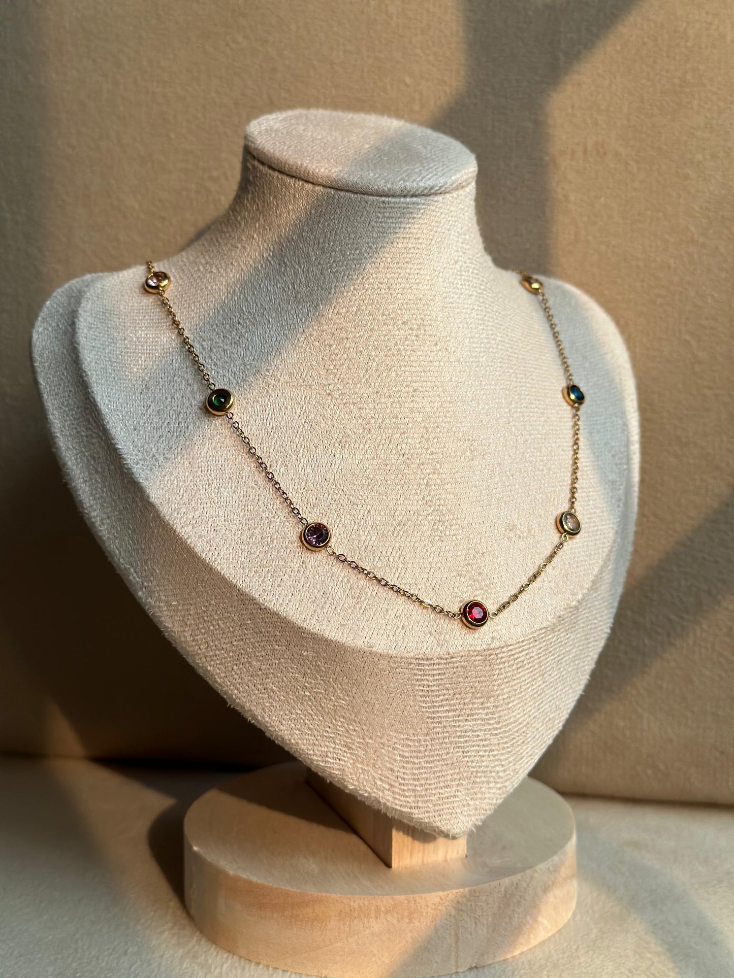 Rainbow gemstone necklace
