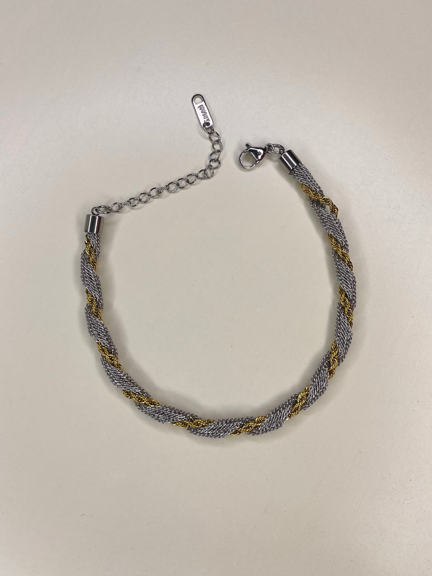Silver-gold twisted bracelet