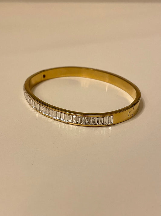 Gold zircon cuff