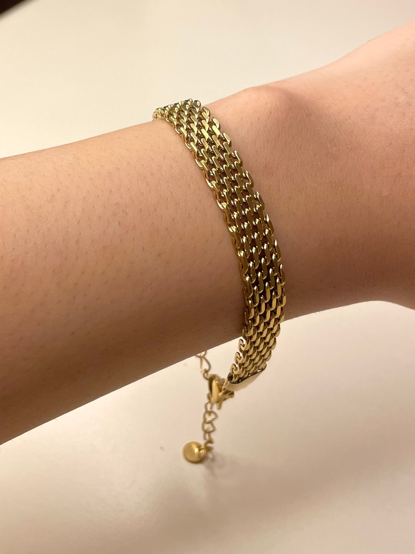 Gold mesh bracelet