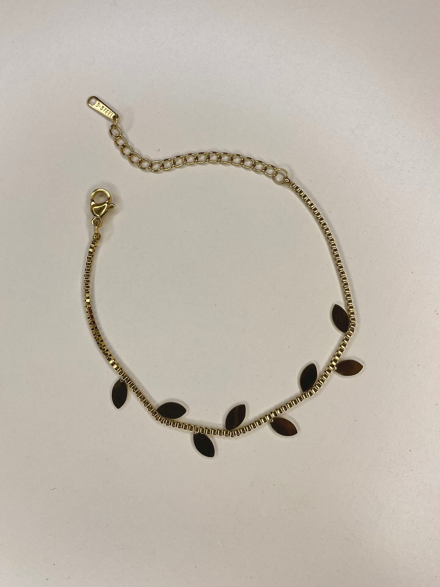 Gold leaf bracelet