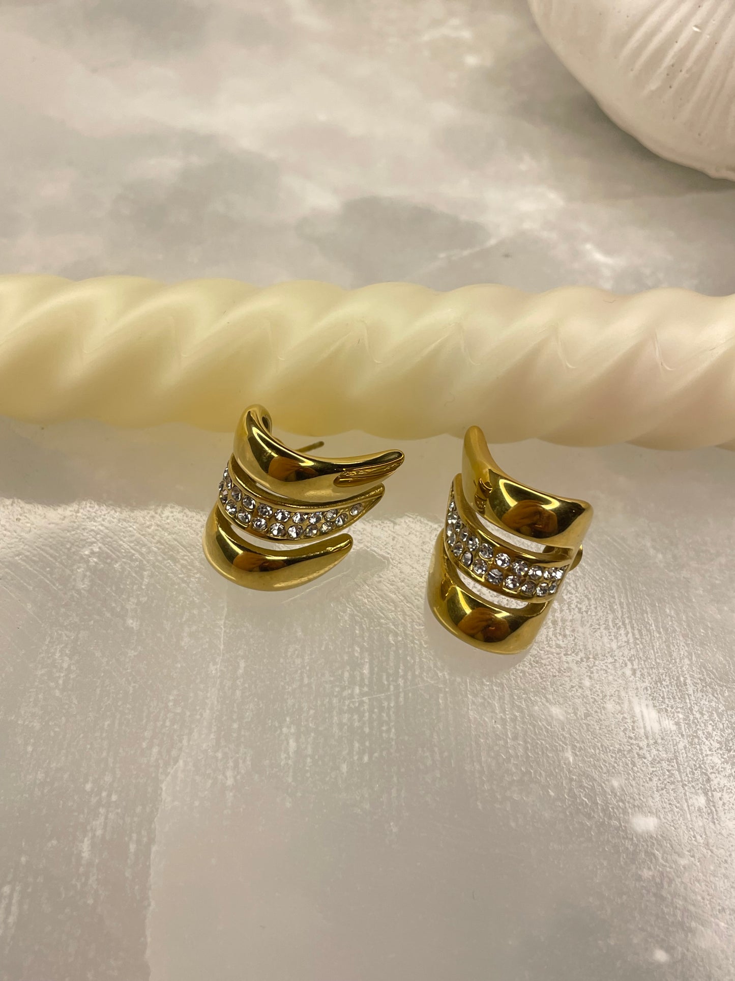 Golden Whisper studs